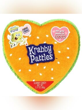 Frankford Krabby Patty Plush Heart SpongeBob Valentine’s Day Gummy Candy Gift